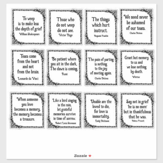 Sticker Citations douloureuses aux frontières Vintages orn (Feuille)