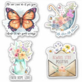 Sticker Citations et fleurs motivantes (Devant)