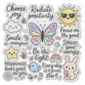 Sticker Citations Motivationnelles mignonnes et caractères (Devant)