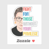 Sticker Citations RBG, Combattez Pour Ceux Qui N'Ont Pas V (Feuille)