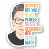Sticker Citations RBG, RBG, Ruth Bader Ginsburg (Devant)