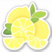 Sticker Citron citron tranches de citron fruits tropicaux  (Devant)