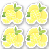 Sticker Citron citron tranches de citron fruits tropicaux  (Devant)