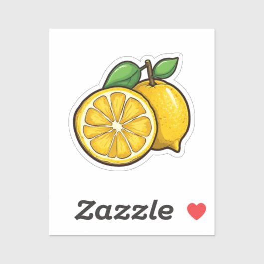 Sticker Citron de dessin animé (Feuille)