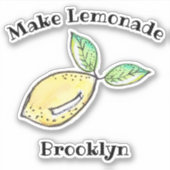 Sticker Citron Faire Lemonade Amusant Ado Nom Cute Moderne (Devant)