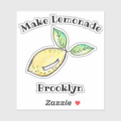 Sticker Citron Faire Lemonade Amusant Ado Nom Cute Moderne (Feuille)