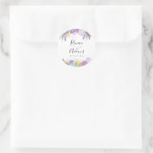 Sticker citron, mauve et lavande, Sticker rond (Sac)