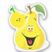 Sticker Citron sur une poire (Devant)