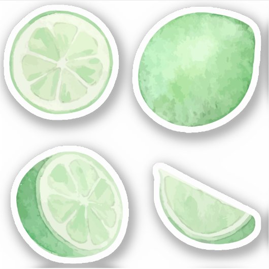 Sticker Citron vert citron agrumes tranches d'eau set (Devant)