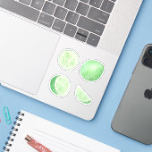 Sticker Citron vert citron agrumes tranches d'eau set (Ordinateur portable avec iPhone)