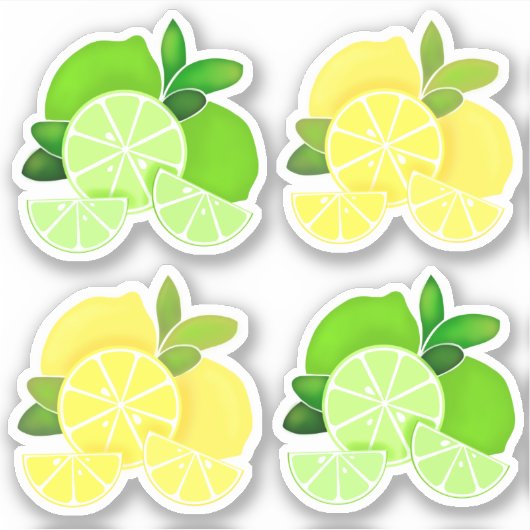 Sticker Citrons citrons | tranches de citron vert (Devant)