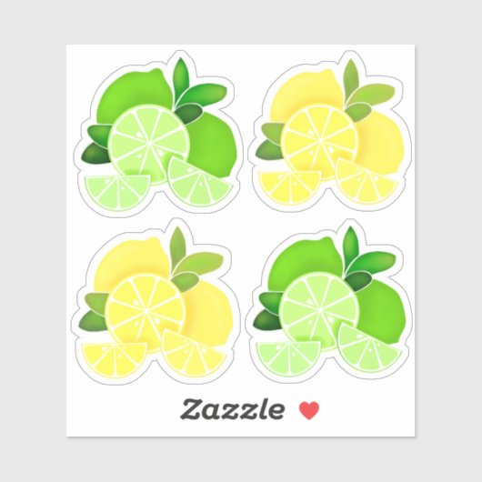 Sticker Citrons citrons | tranches de citron vert (Feuille)
