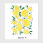 Sticker citrons d'aquarelle - jaune et vert (Feuille)