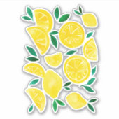 Sticker citrons d'aquarelle - jaune et vert (Devant)