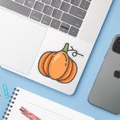 Sticker citrouille (Ordinateur portable avec iPhone)