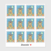 Sticker Citrouille AMUSANT POODLE DANS HALLOWEEN WITCH COS (Feuille)