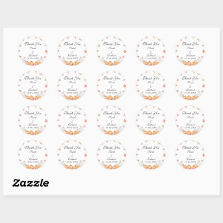 Sticker Citrouille Aquarelle Classic Rond Merci