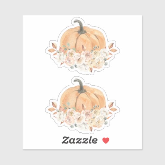 Sticker Citrouille Automne | Baby shower Citrouill (Feuille)
