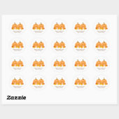 Sticker Citrouille Baby shower Pacifique rose Favo (Feuille)