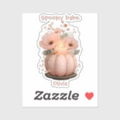 Sticker Citrouille bébé éffrayant pour filles (Feuille)