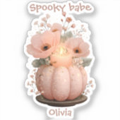 Sticker Citrouille bébé éffrayant pour filles (Recto)
