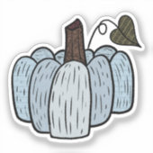 Sticker Citrouille bleu à décorer (Recto)