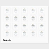 Sticker Citrouille bleu plaque baby shower (Feuille)