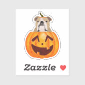 Sticker Citrouille Bulldog (Feuille)