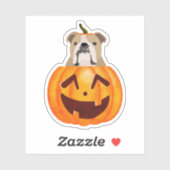 Sticker Citrouille Bulldog (Feuille)