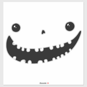 Sticker Citrouille Carpe Visage Halloween drôle Sourire