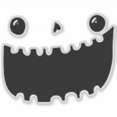 Sticker Citrouille Carpe Visage Halloween drôle Sourire (Devant)