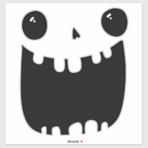 Sticker Citrouille Carpe Visage Halloween drôle Sourire