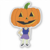 Sticker citrouille chef chibi fille (Devant)
