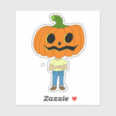 Sticker citrouille chef chibi garçon (Feuille)