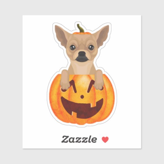 Sticker Citrouille Chihuahua (Feuille)