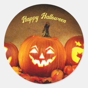 Sticker Citrouille Classic Round Halloween