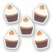 Sticker Citrouille Cupcake - Feuille d'autocollants Venyl (Devant)