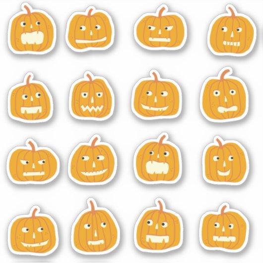 Sticker Citrouille d’Halloween Jack O’Lantern (Devant)