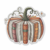 Sticker Citrouille d'automne livre d'amour livre d'Hallowe (Devant)