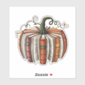 Sticker Citrouille d'automne livre d'amour livre d'Hallowe (Feuille)