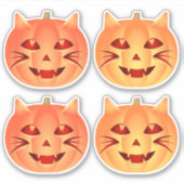 Sticker Citrouille de chats d'Halloween (Devant)