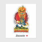 Sticker Citrouille de course Zombie Monster Hallow (Feuille)