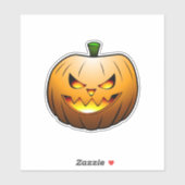 Sticker Citrouille de Halloween Jack O'lantern (Feuille)
