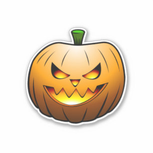 Sticker Citrouille de Halloween Jack O'lantern