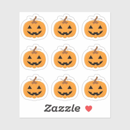 Sticker Citrouille de Halloween Jack O'Lantern Bujo Planne (Feuille)