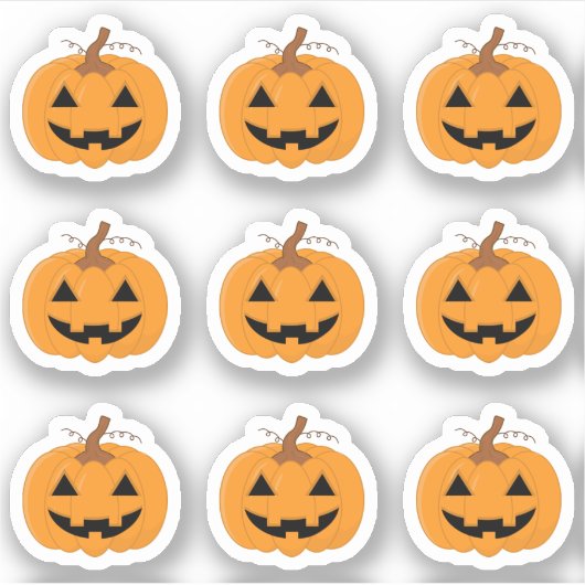 Sticker Citrouille de Halloween Jack O'Lantern Bujo Planne (Devant)
