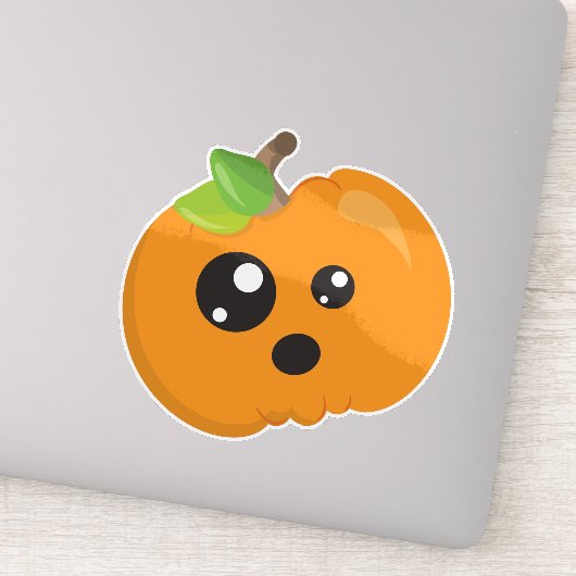 Sticker Citrouille D'Halloween, Citrouille Orange, Tricot (Détail)