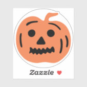 Sticker Citrouille d'Halloween Jack-O-Lantern orange (Feuille)