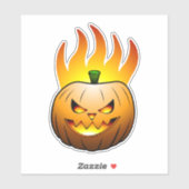 Sticker Citrouille d'Halloween Jack O'lantern (Feuille)