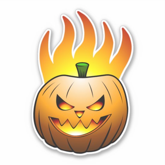 Sticker Citrouille d'Halloween Jack O'lantern (Devant)